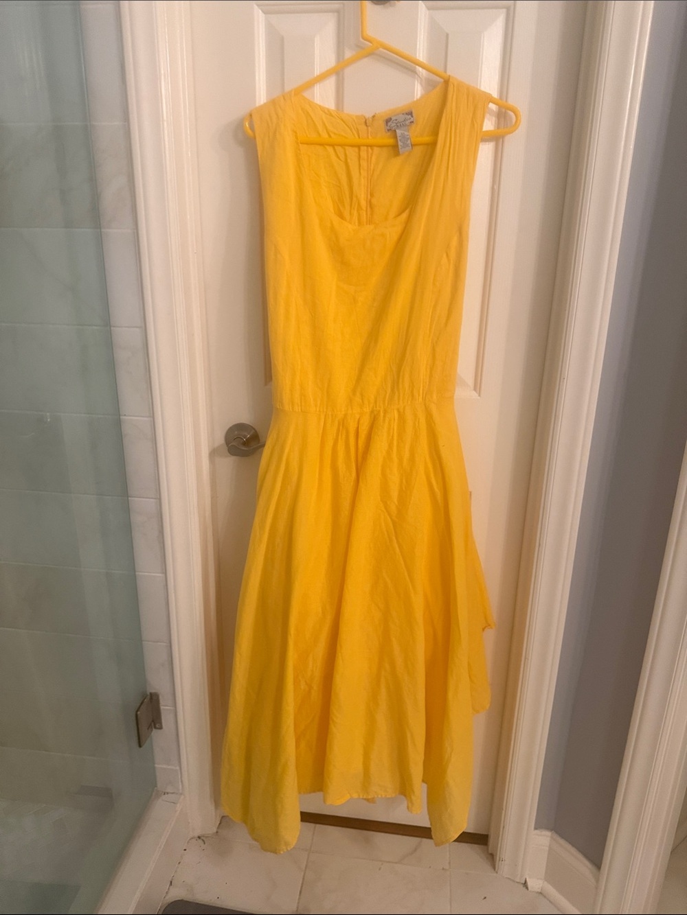 Studio West Asymmetrical Cotton Yellow Wedding Guest Dress sz 2X